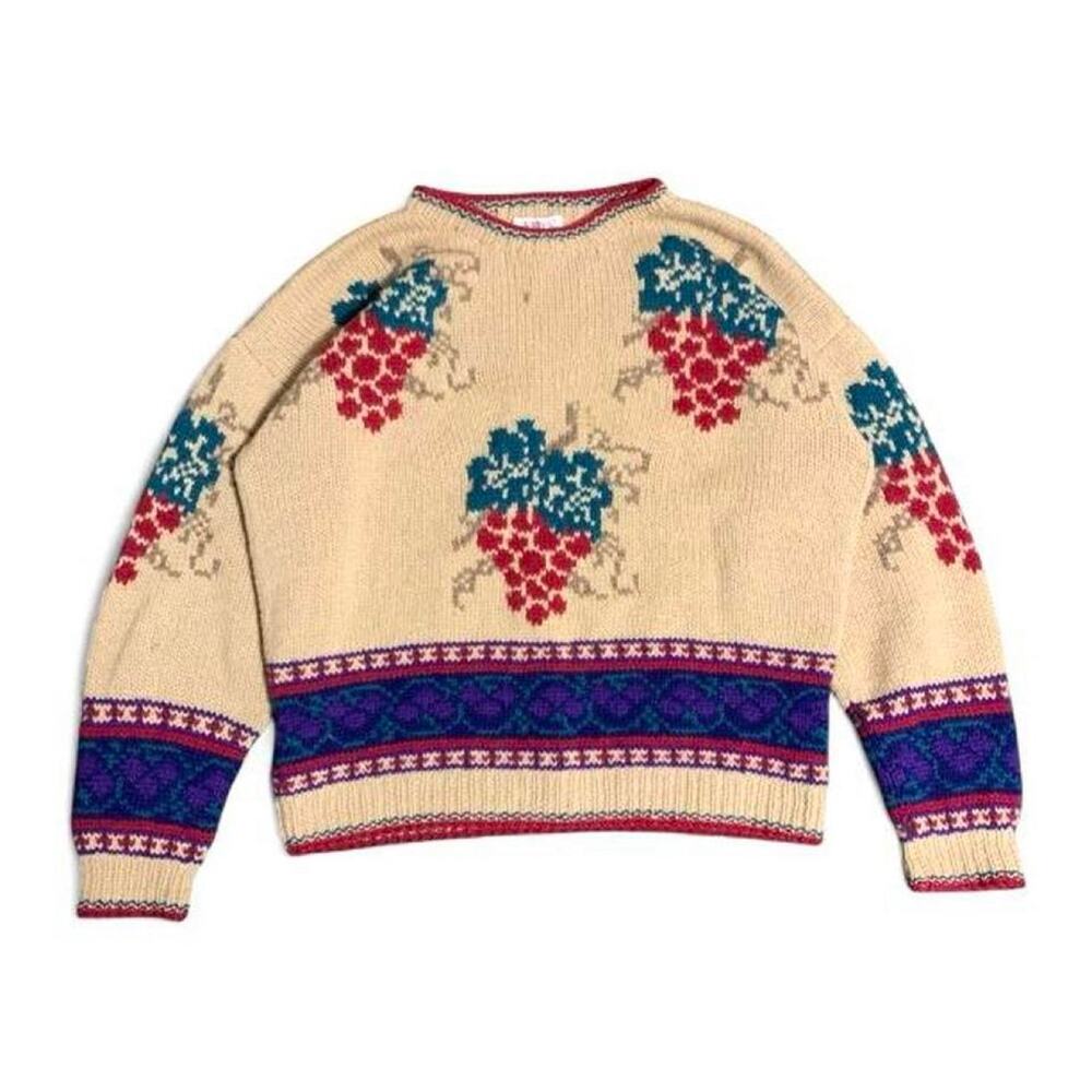 Vintage skyr sportswear shetland wool grape sweater